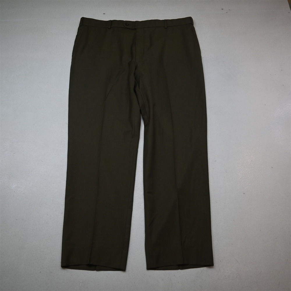 Ballin 40x30 Olive Green Super 120s Wool M55499051 Garbine Straight Dress Pants